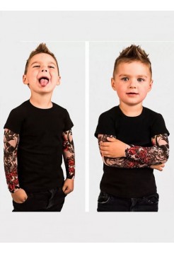 Черная футболка с tattoo рукавами на ребенка